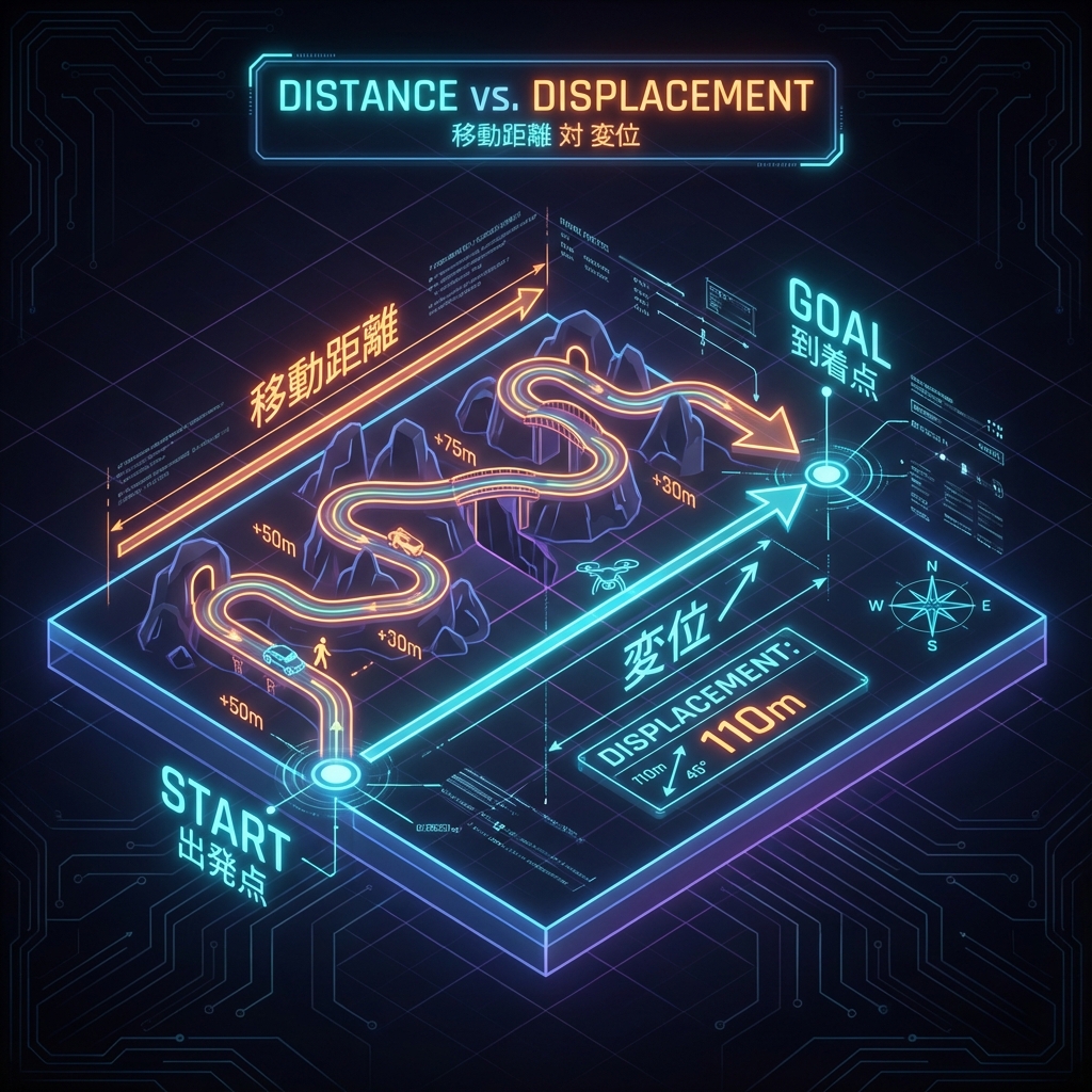 Distance vs Displacement Concept Map