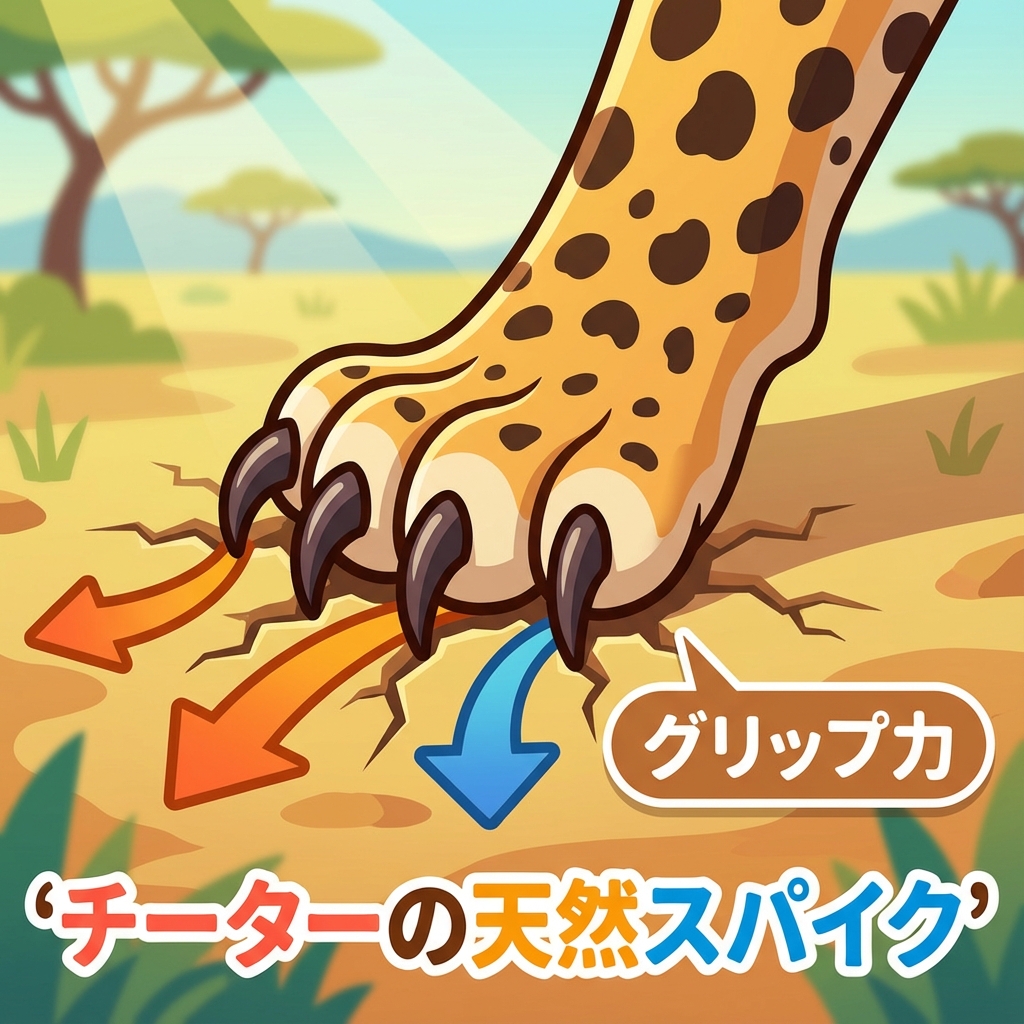 チーターの天然スパイク