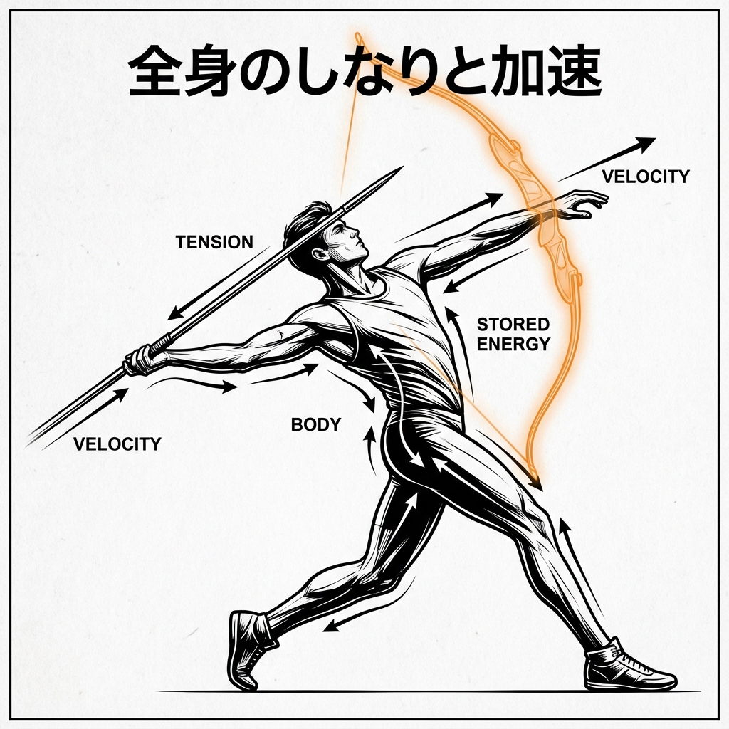 全身のしなりと加速