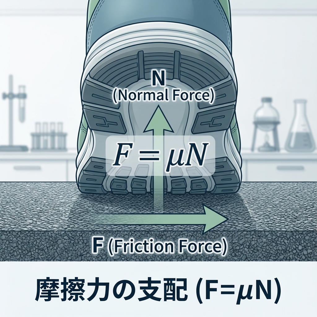 摩擦力の支配 (F=μN)