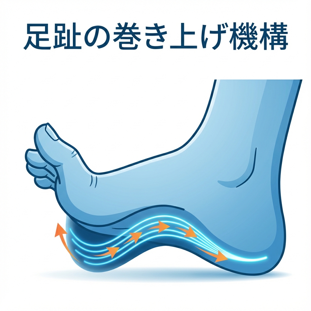 足趾の巻き上げ機構